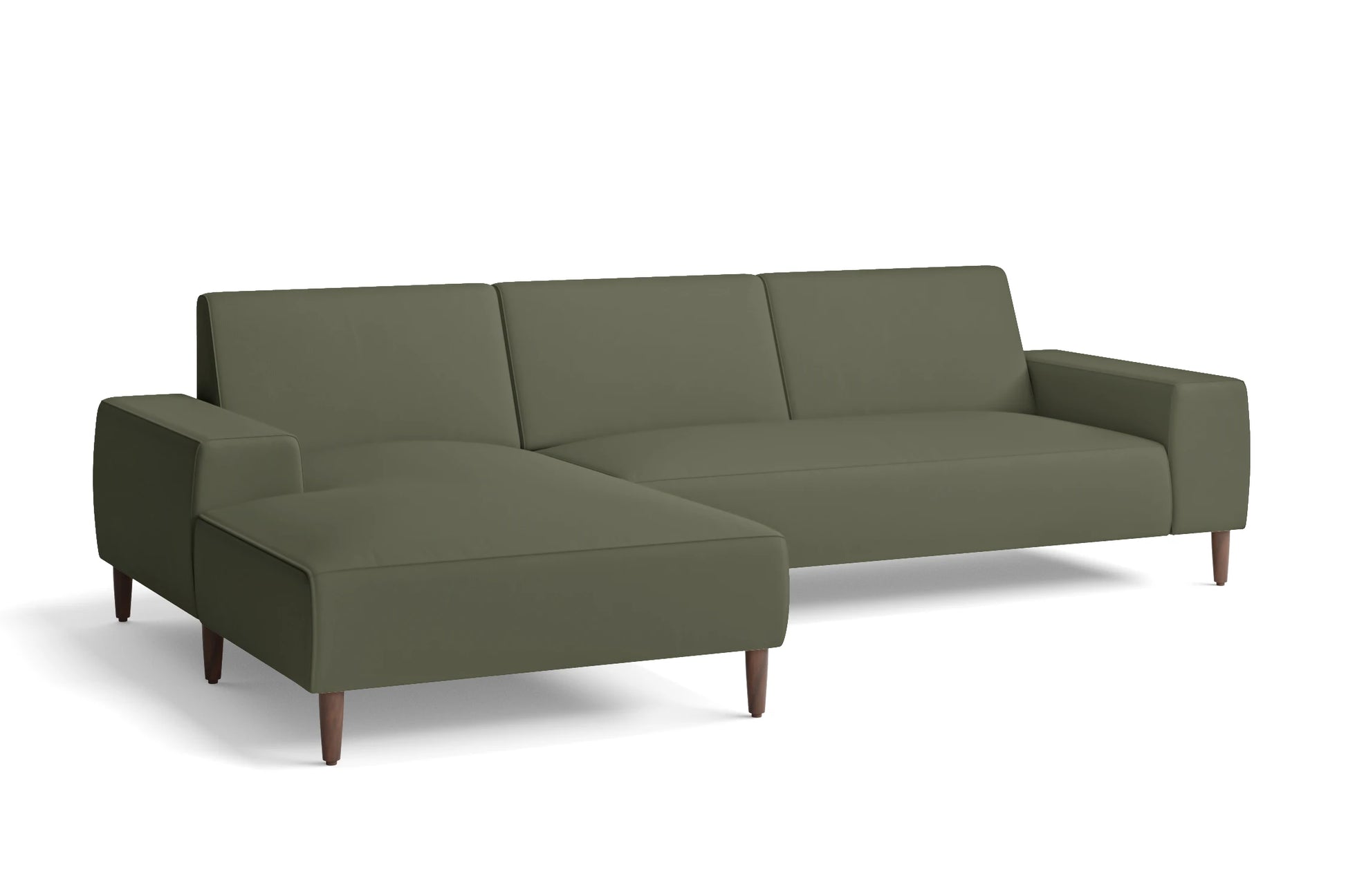 Treviso 3 Seater Left Hand Facing Chaise Lounge Corner Sofa Sage Leather