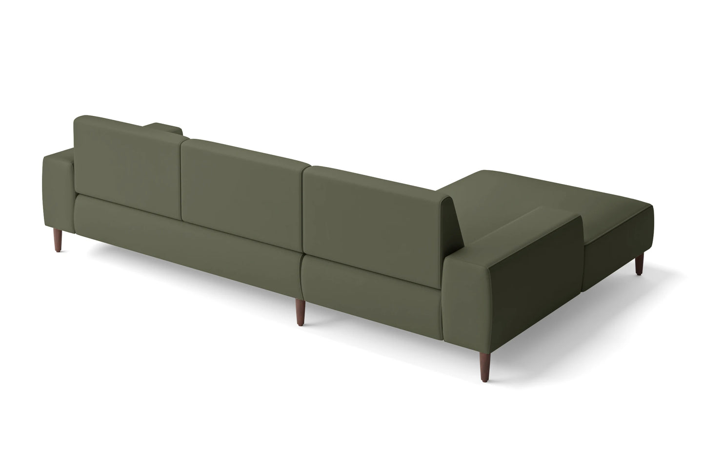 Treviso 3 Seater Left Hand Facing Chaise Lounge Corner Sofa Sage Leather