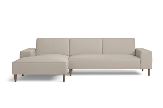 Treviso 3 Seater Left Hand Facing Chaise Lounge Corner Sofa Sand Leather