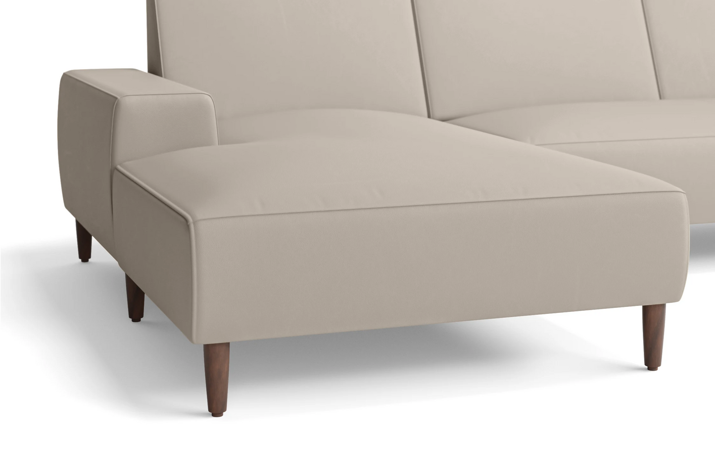 Treviso 3 Seater Left Hand Facing Chaise Lounge Corner Sofa Sand Leather