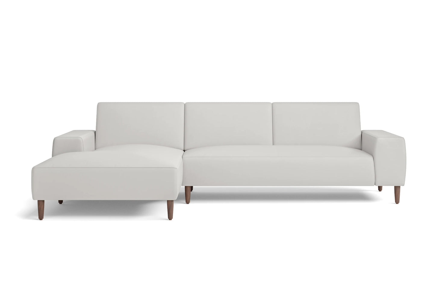 Treviso 3 Seater Left Hand Facing Chaise Lounge Corner Sofa White Leather