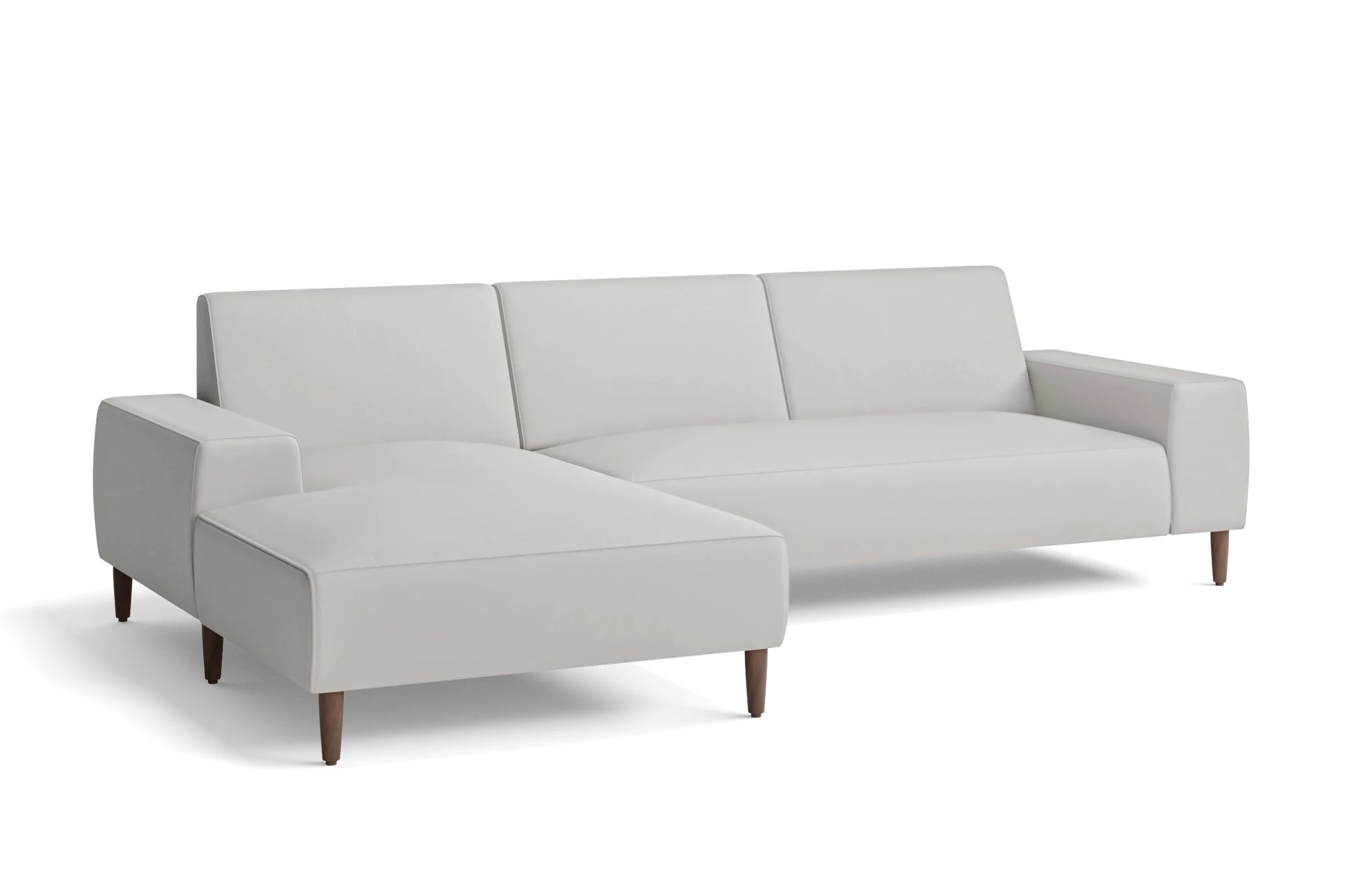 Treviso 3 Seater Left Hand Facing Chaise Lounge Corner Sofa White Leather