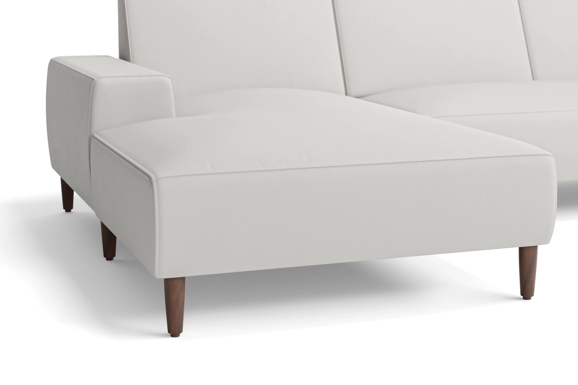 Treviso 3 Seater Left Hand Facing Chaise Lounge Corner Sofa White Leather