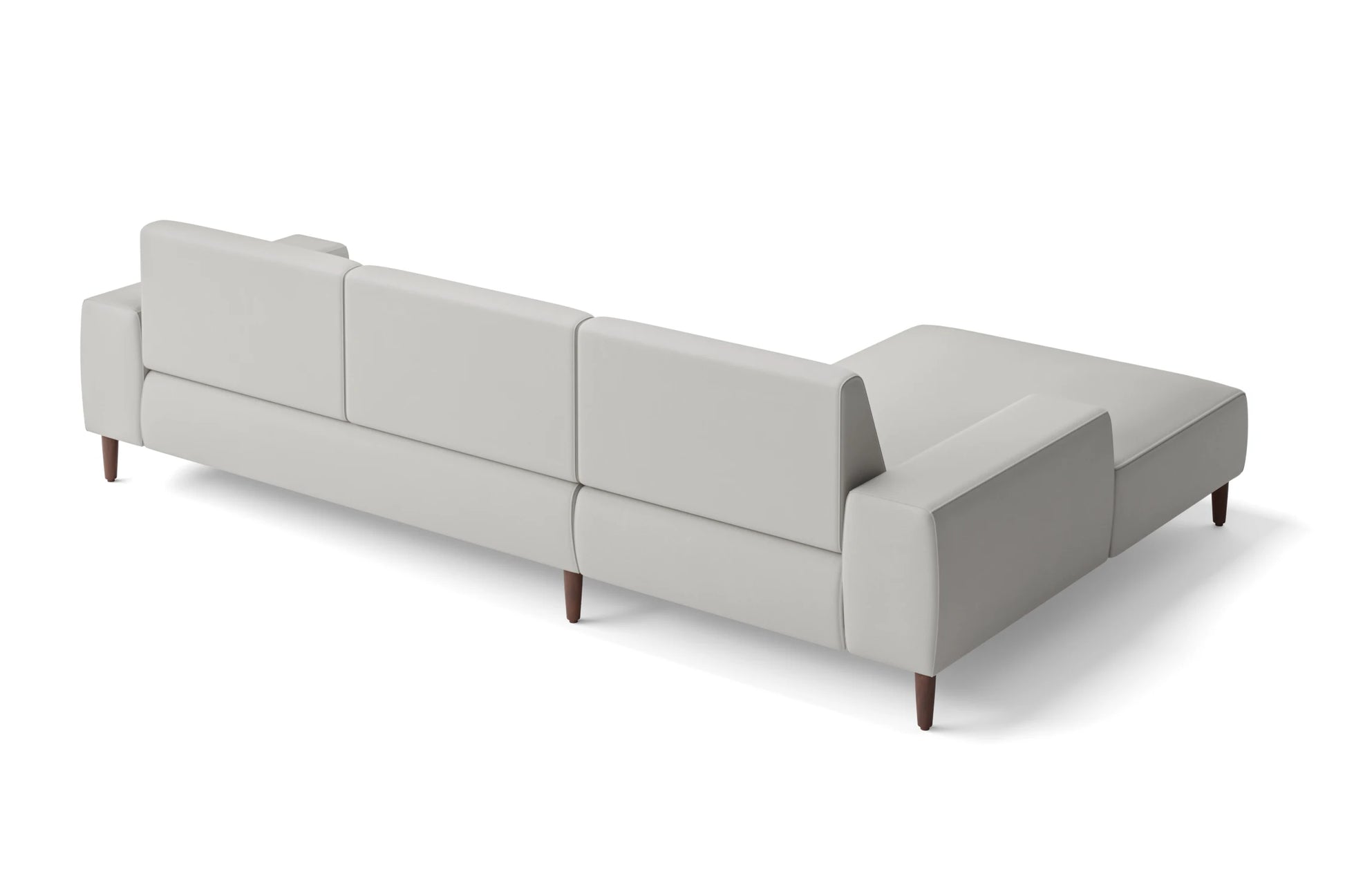 Treviso 3 Seater Left Hand Facing Chaise Lounge Corner Sofa White Leather