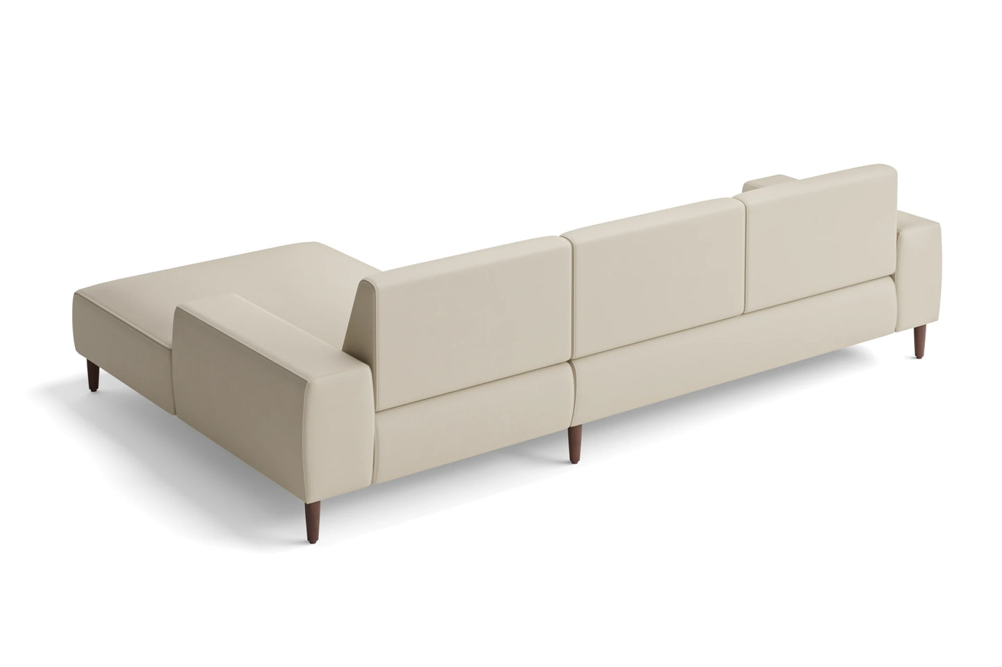 Treviso 3 Seater Right Hand Facing Chaise Lounge Corner Sofa Cream Leather