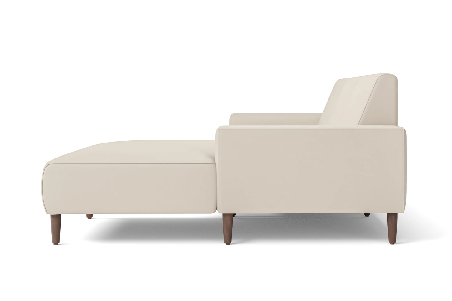 Treviso 3 Seater Right Hand Facing Chaise Lounge Corner Sofa Cream Leather