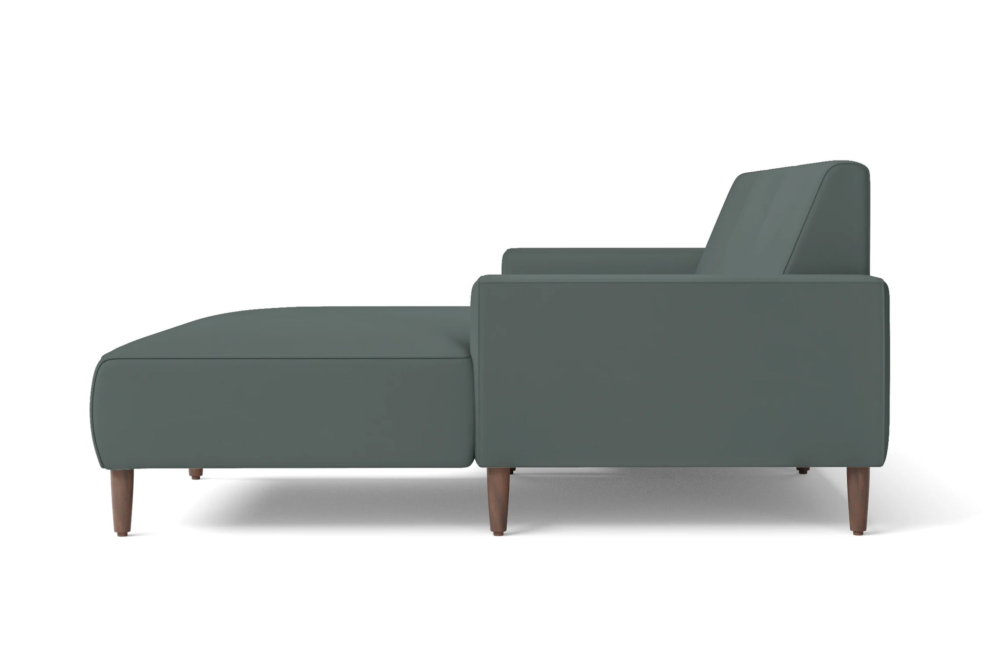 Treviso 3 Seater Right Hand Facing Chaise Lounge Corner Sofa Dusky Turquoise Leather