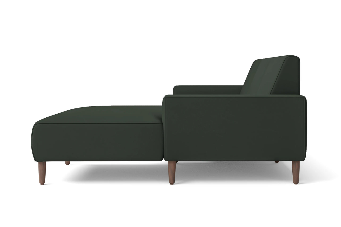 Treviso 3 Seater Right Hand Facing Chaise Lounge Corner Sofa Green Leather