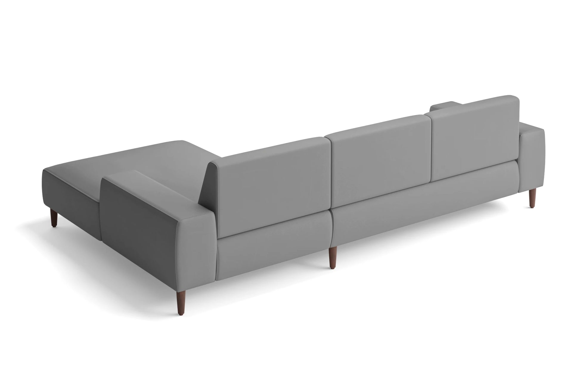 Treviso 3 Seater Right Hand Facing Chaise Lounge Corner Sofa Grey Leather