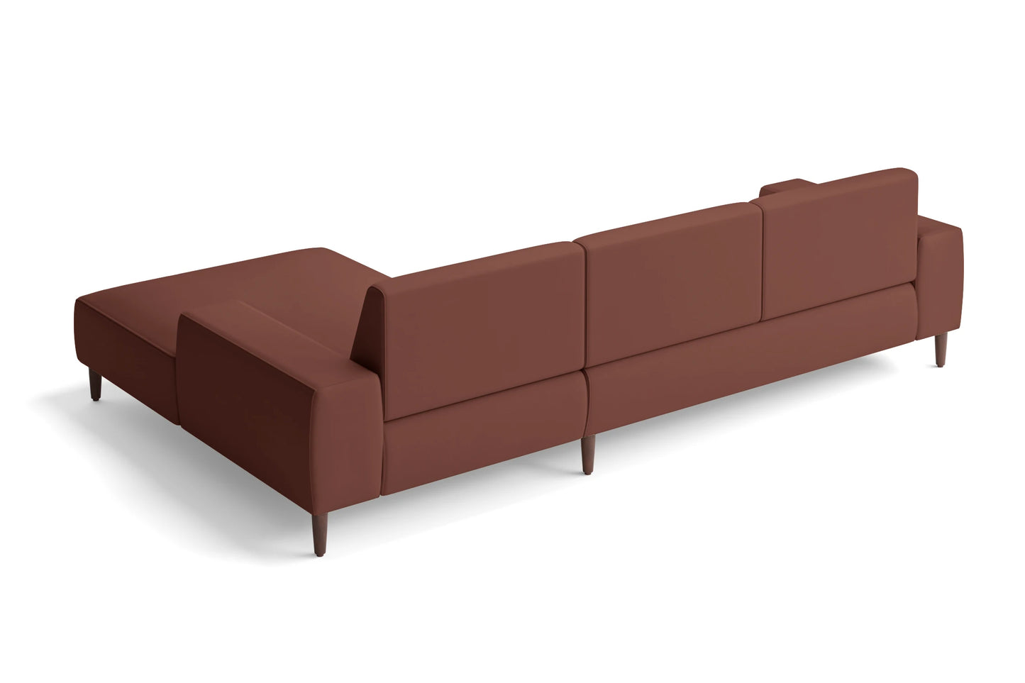 Treviso 3 Seater Right Hand Facing Chaise Lounge Corner Sofa Mauve Leather