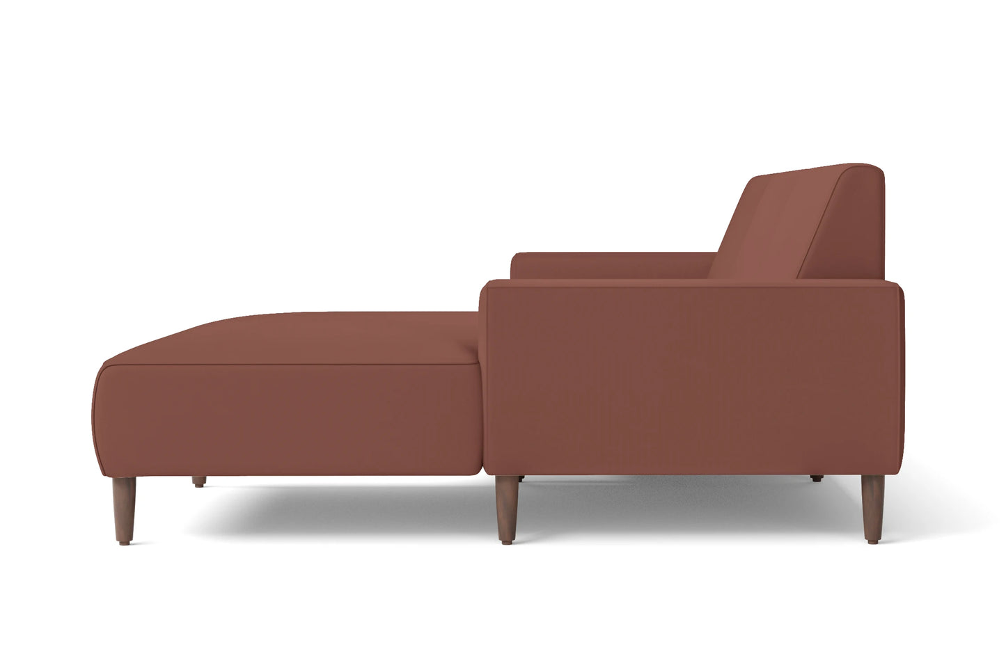 Treviso 3 Seater Right Hand Facing Chaise Lounge Corner Sofa Mauve Leather