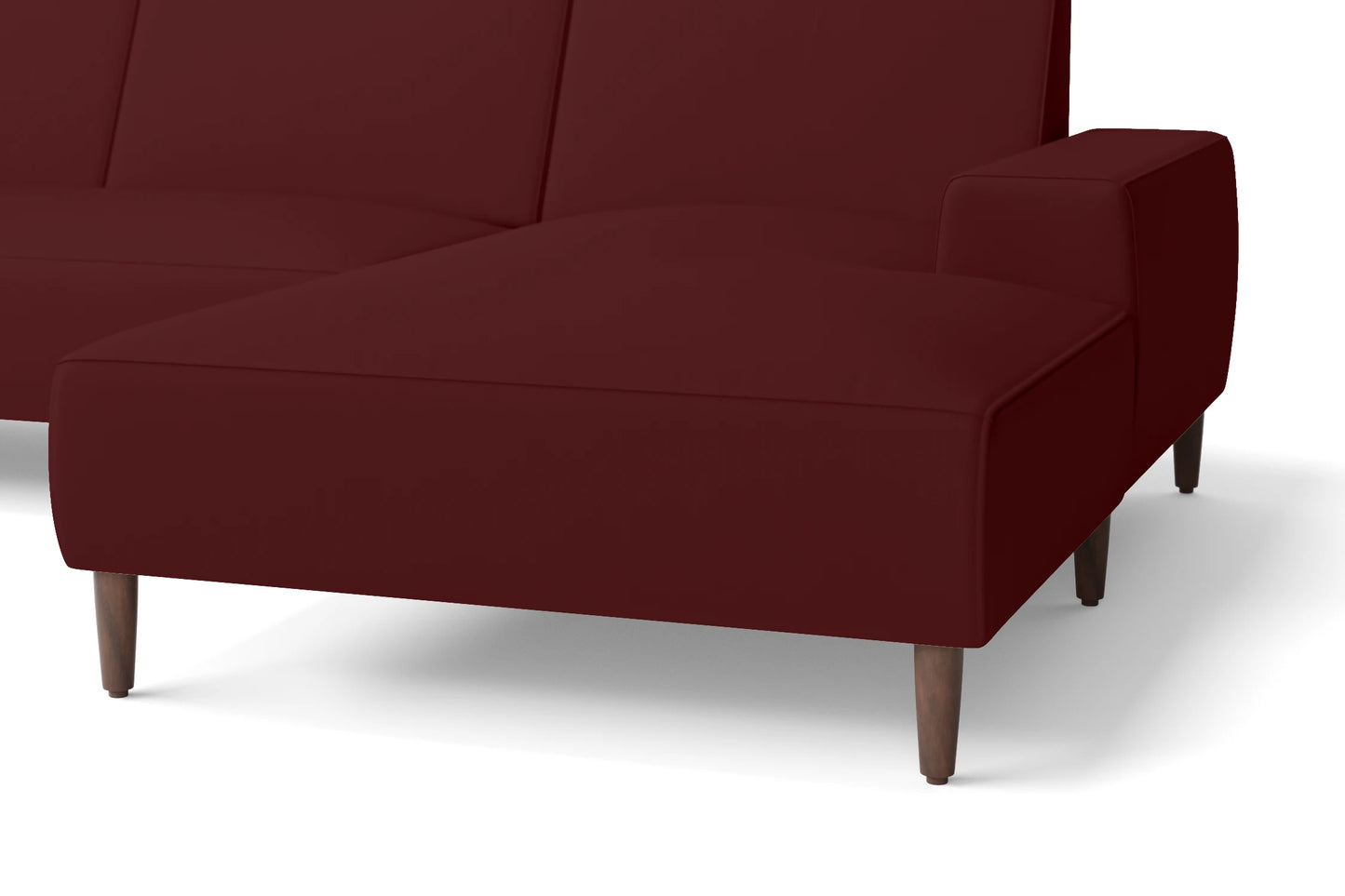 Treviso 3 Seater Right Hand Facing Chaise Lounge Corner Sofa Red Leather