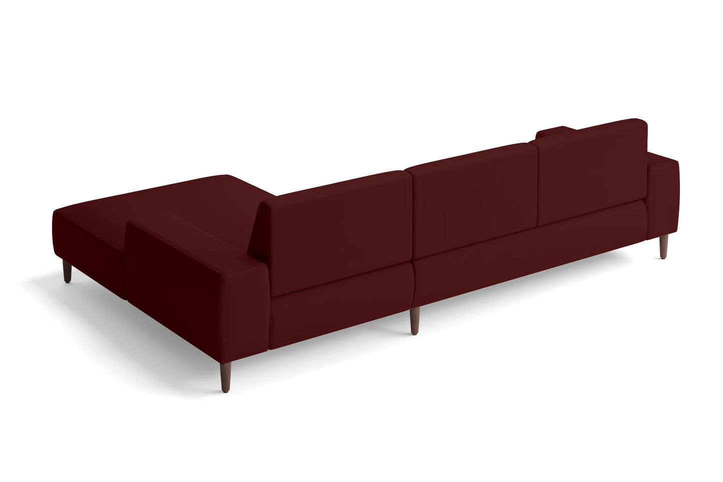 Treviso 3 Seater Right Hand Facing Chaise Lounge Corner Sofa Red Leather