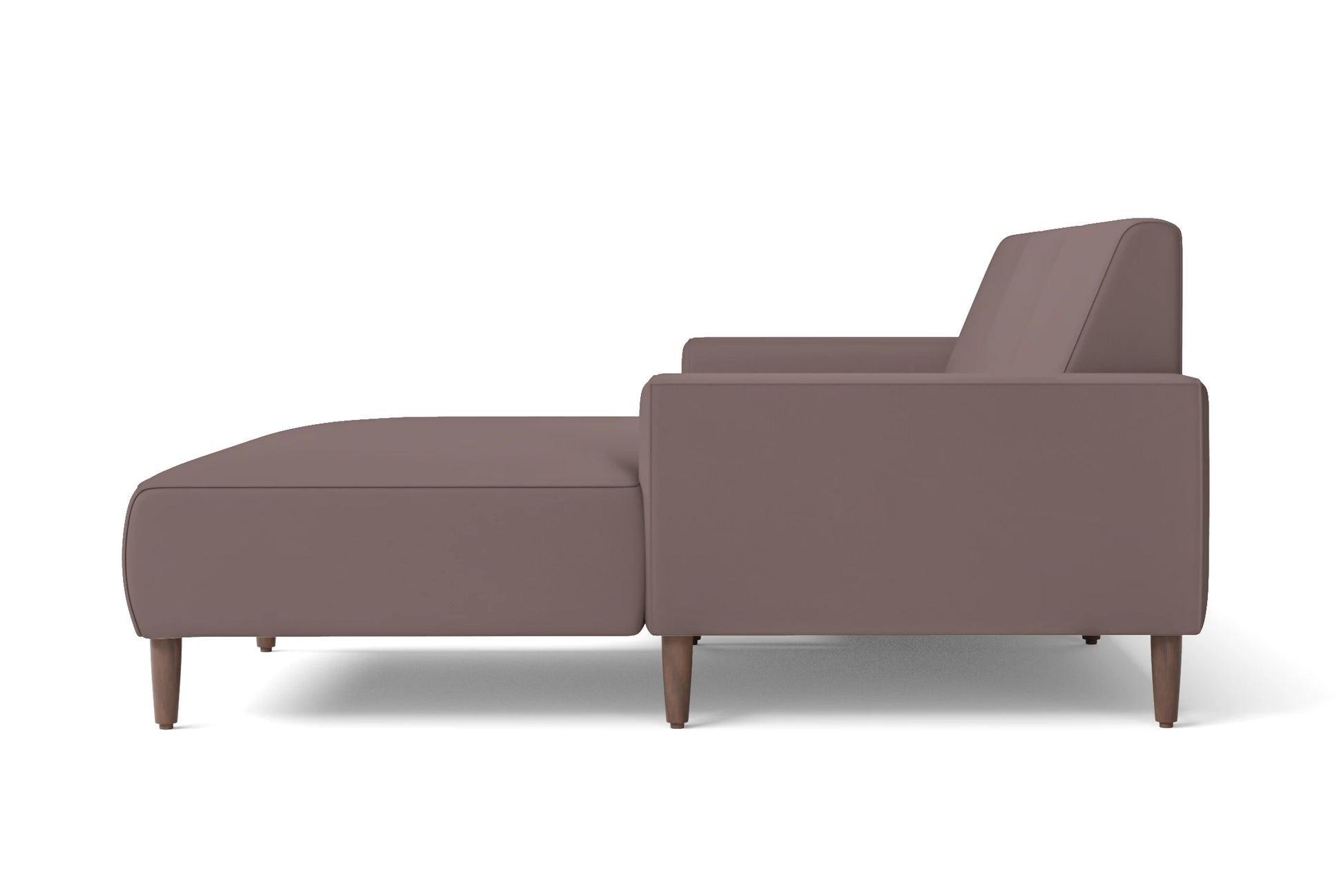 Treviso 3 Seater Right Hand Facing Chaise Lounge Corner Sofa Rose Taupe Leather