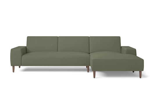 Treviso 3 Seater Right Hand Facing Chaise Lounge Corner Sofa Sage Leather