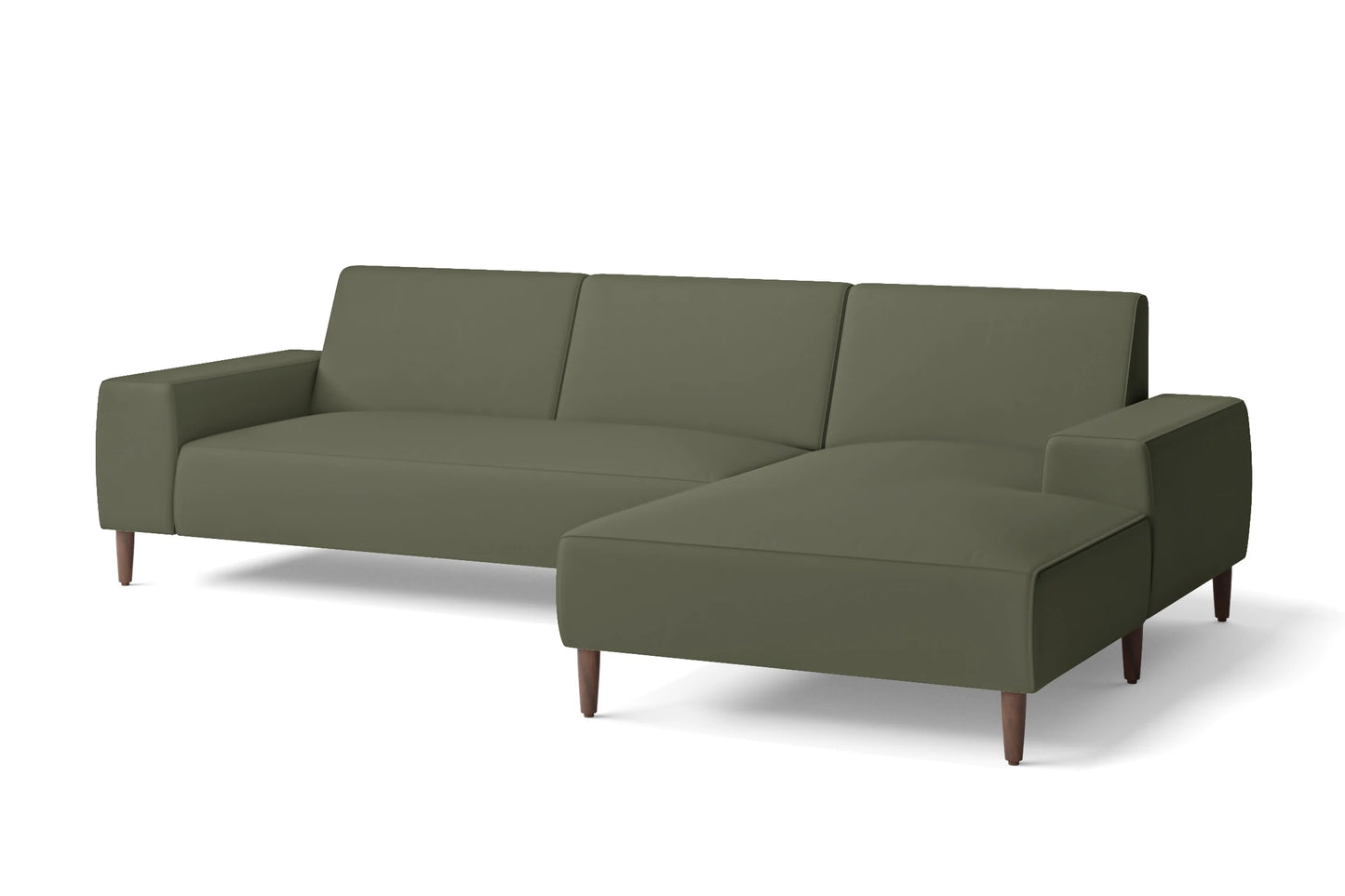 Treviso 3 Seater Right Hand Facing Chaise Lounge Corner Sofa Sage Leather