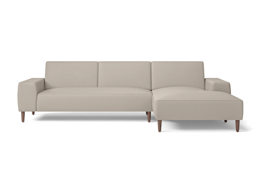 Treviso 3 Seater Right Hand Facing Chaise Lounge Corner Sofa Sand Leather