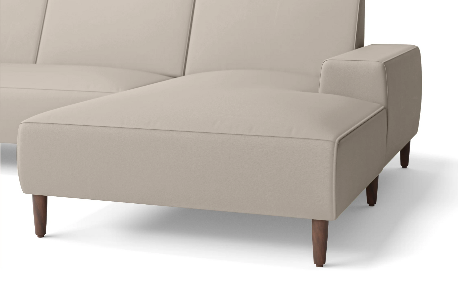 Treviso 3 Seater Right Hand Facing Chaise Lounge Corner Sofa Sand Leather