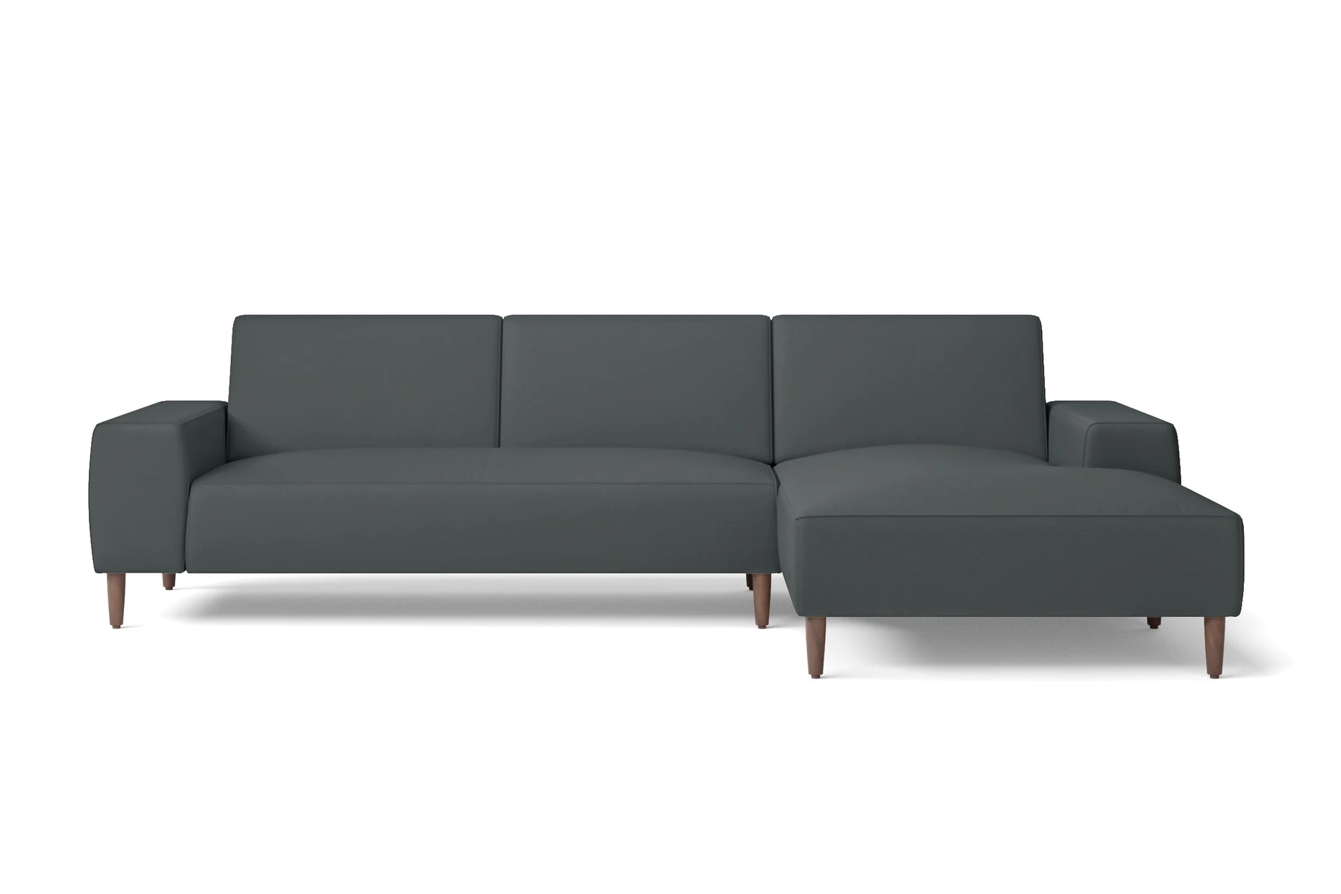 Treviso 3 Seater Right Hand Facing Chaise Lounge Corner Sofa Slate Leather