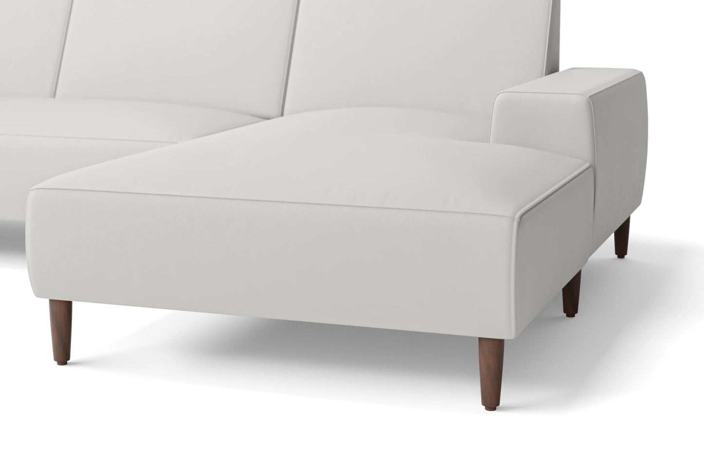 Treviso 3 Seater Right Hand Facing Chaise Lounge Corner Sofa White Leather