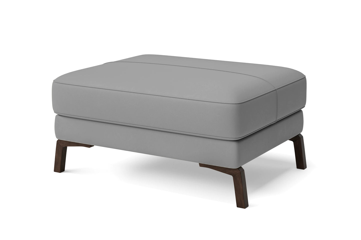 Turin Ottoman Grey Leather