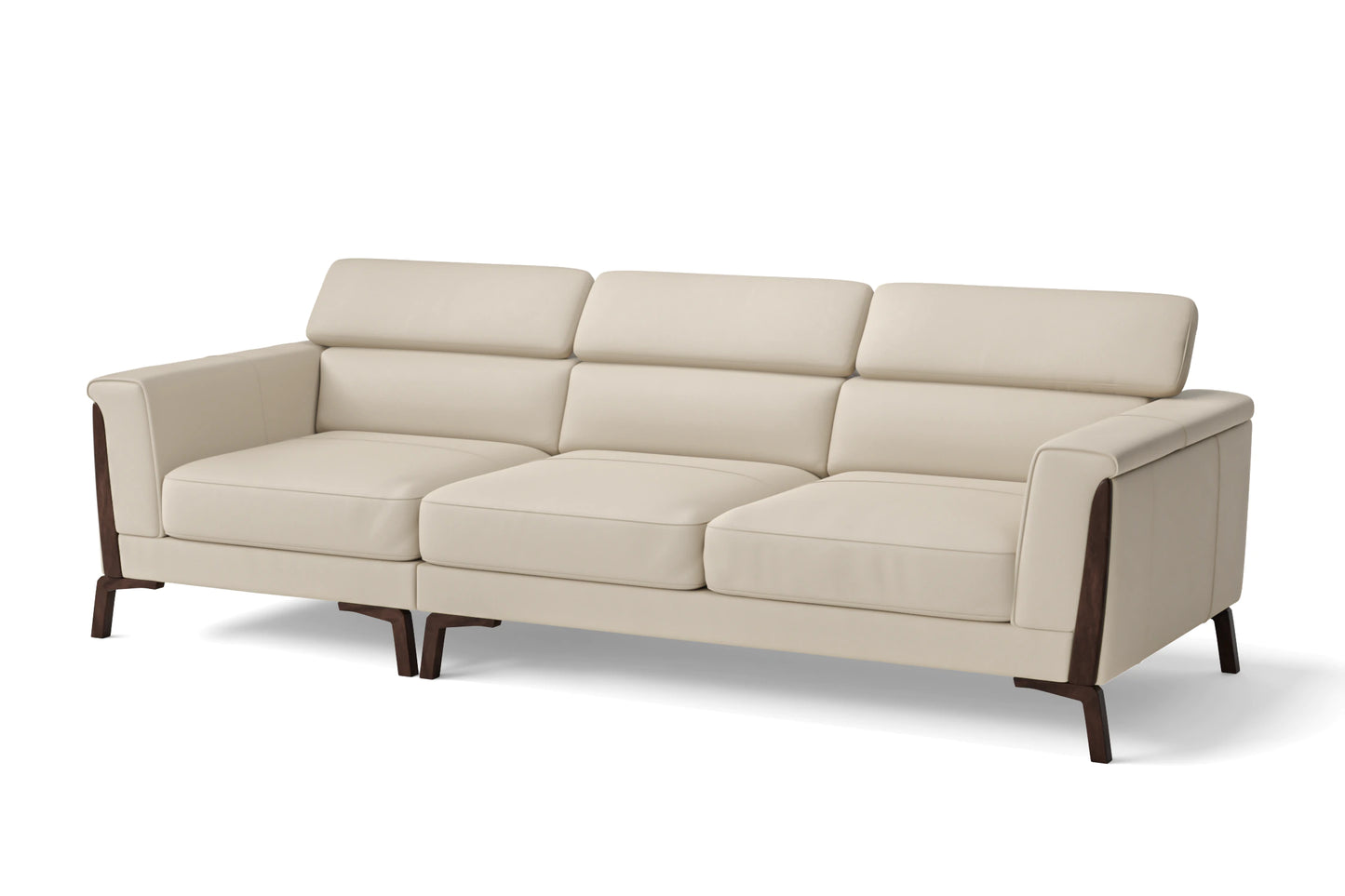 Turin 3 Seater Sofa Cream Leather