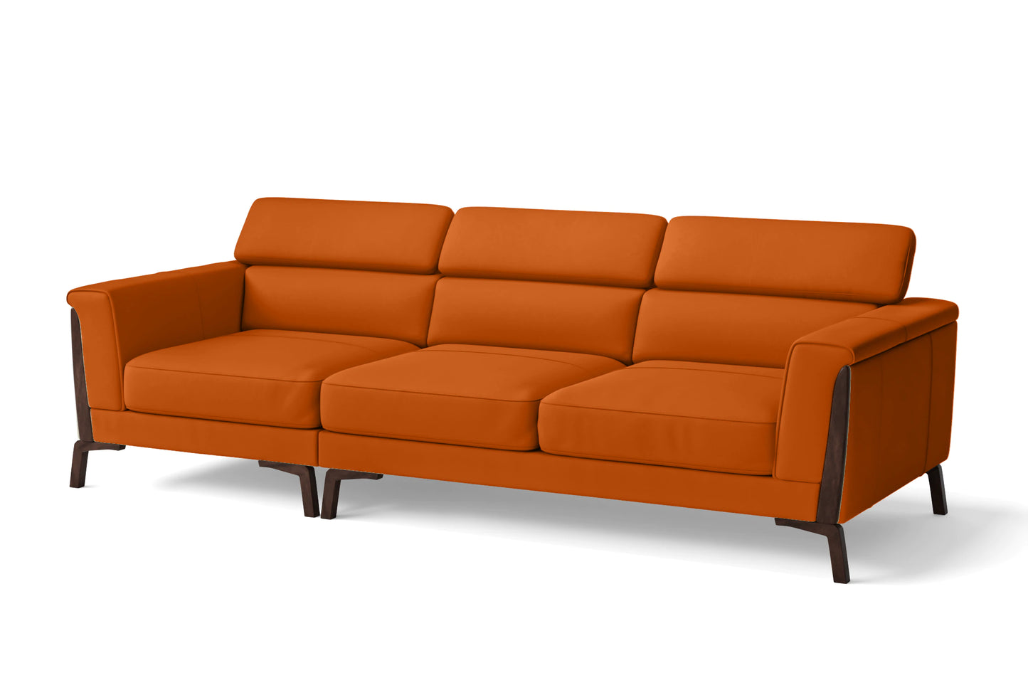 Turin 3 Seater Sofa Orange Leather