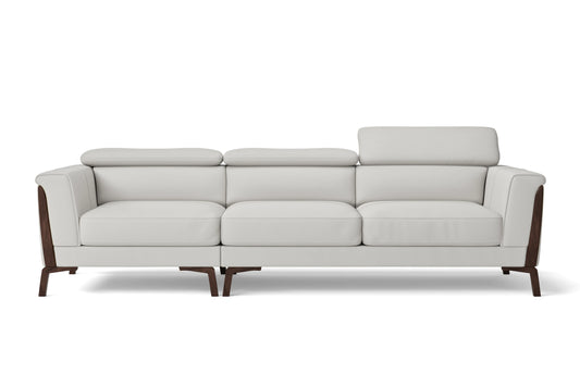 Turin 3 Seater Sofa White Leather