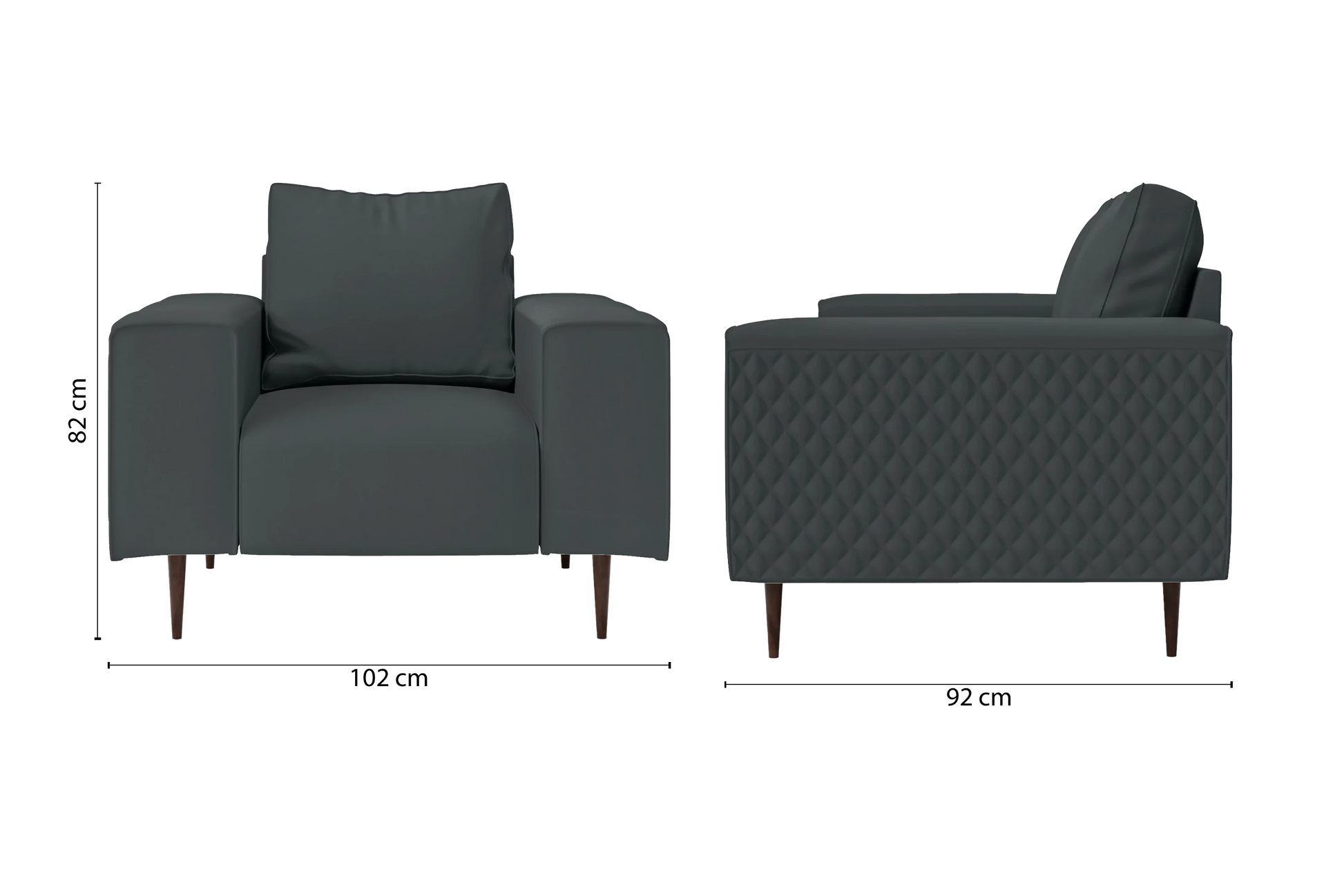 Udine Armchair Slate Leather