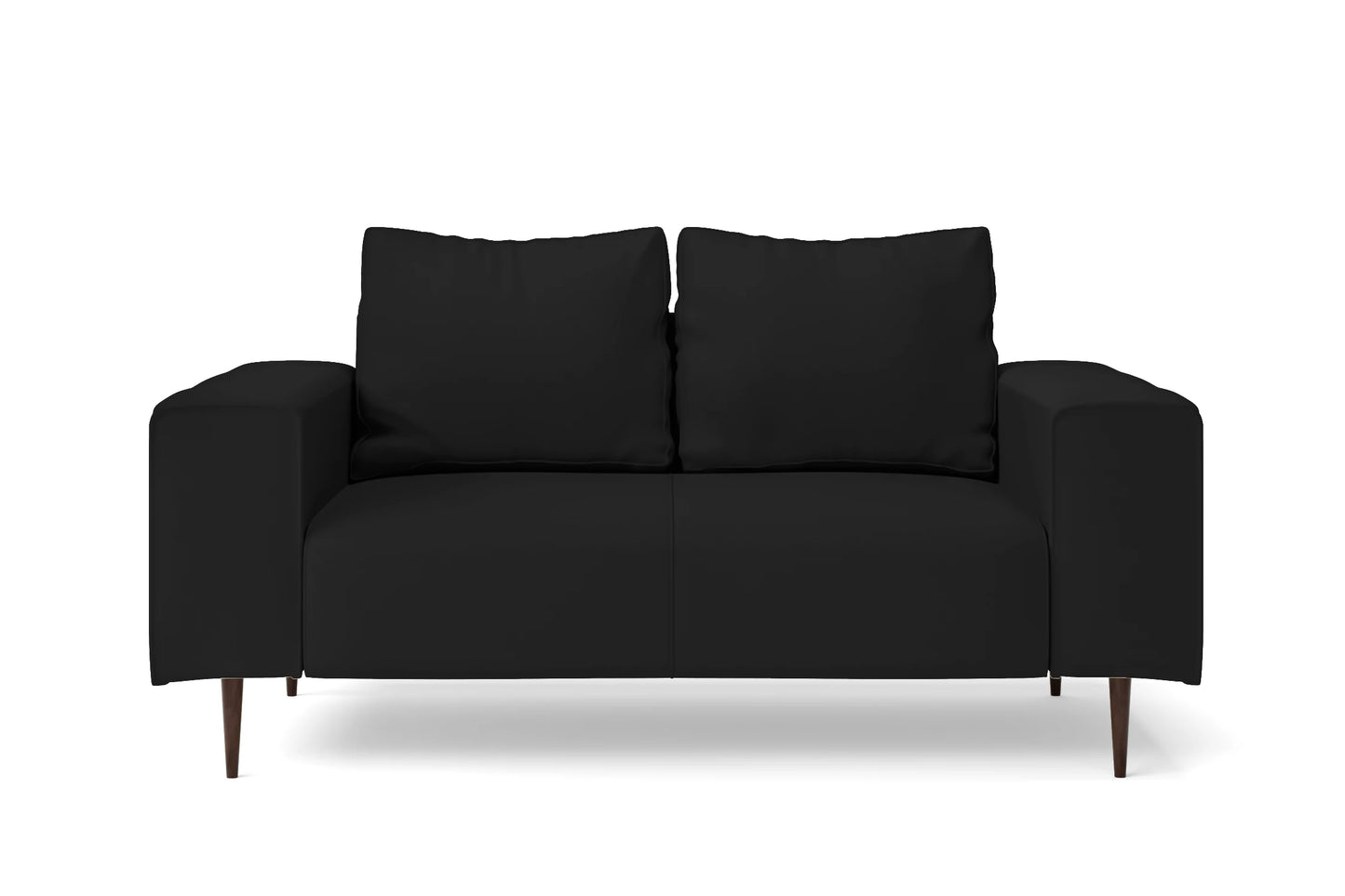 Udine 2 Seater Sofa Black Leather