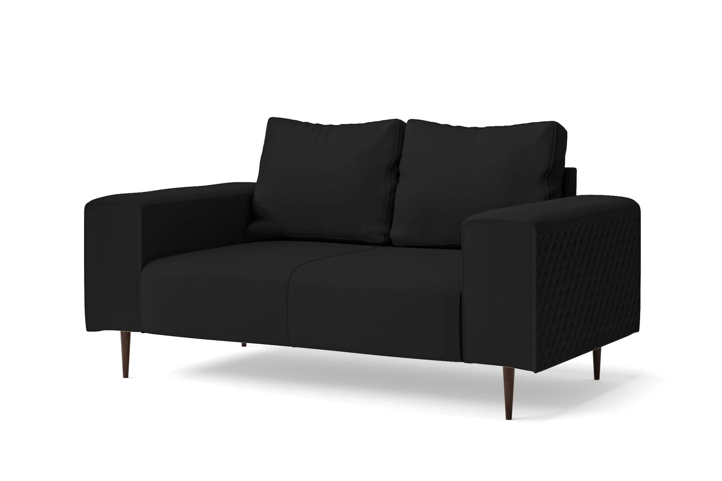 Udine 2 Seater Sofa Black Leather