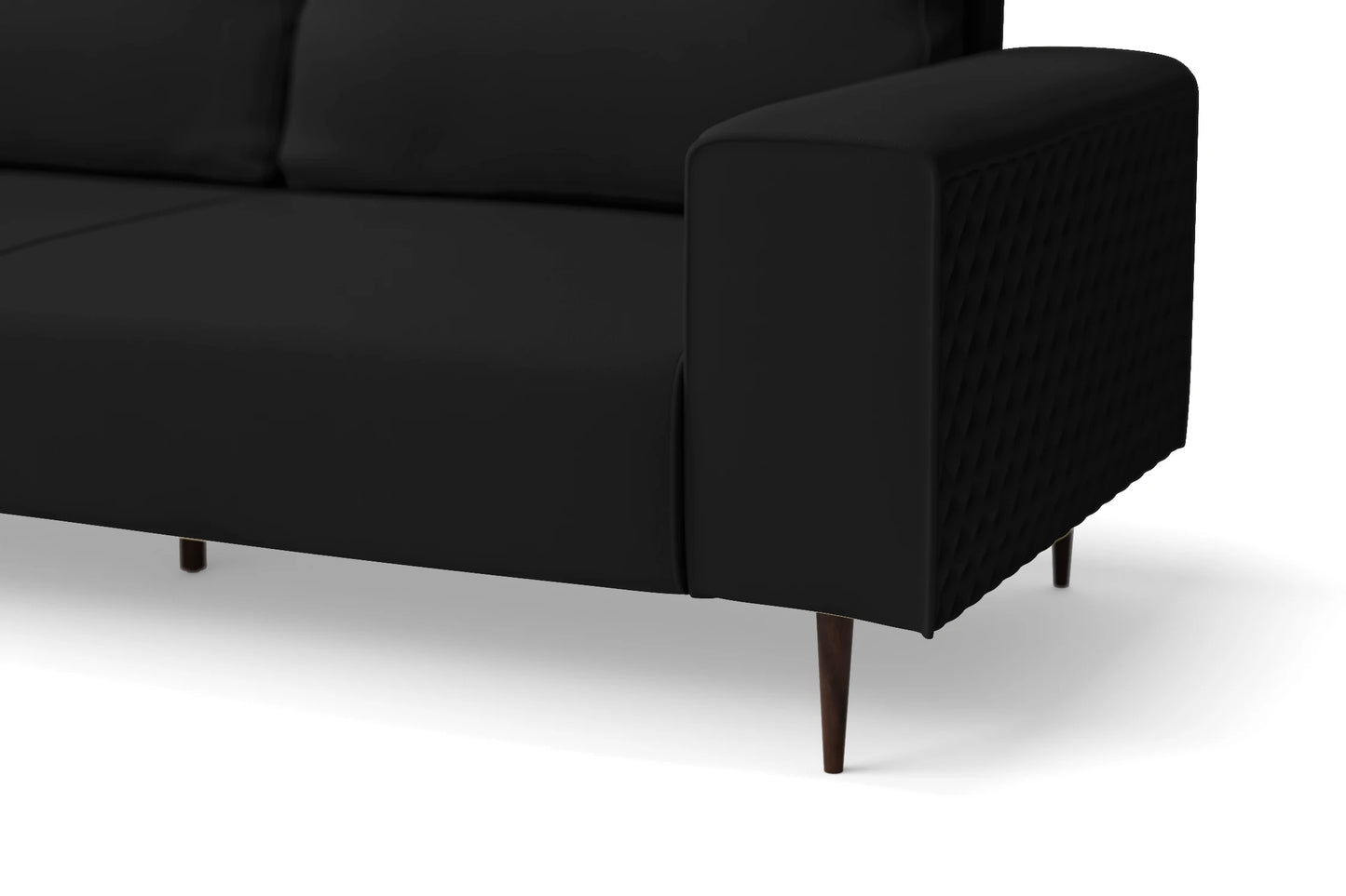 Udine 2 Seater Sofa Black Leather