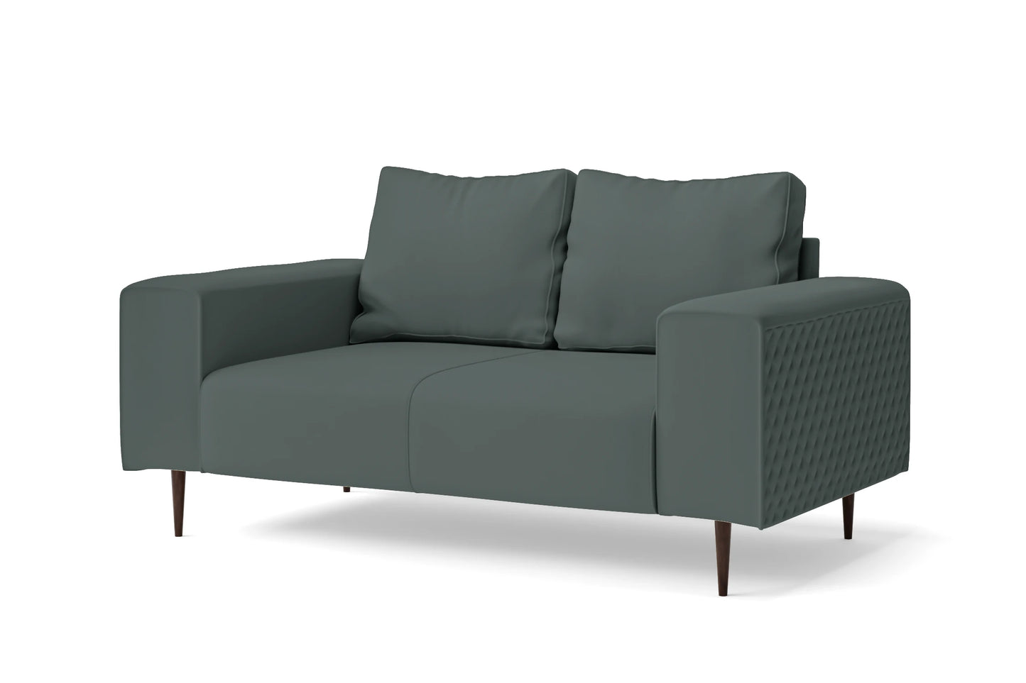 Udine 2 Seater Sofa Dusky Turquoise Leather