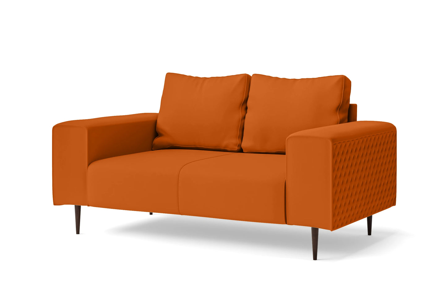 Udine 2 Seater Sofa Orange Leather