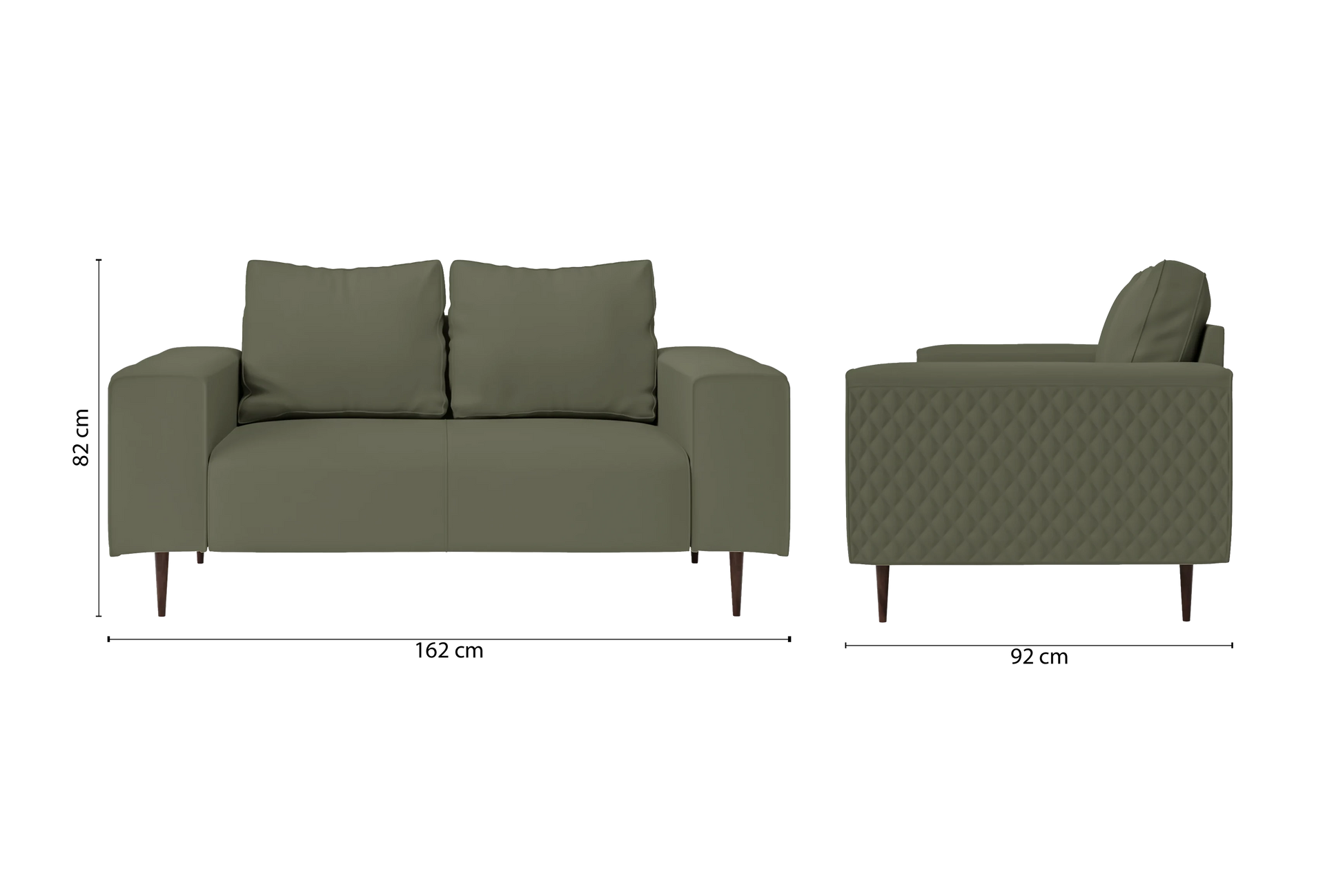 Udine 2 Seater Sofa Sage Leather