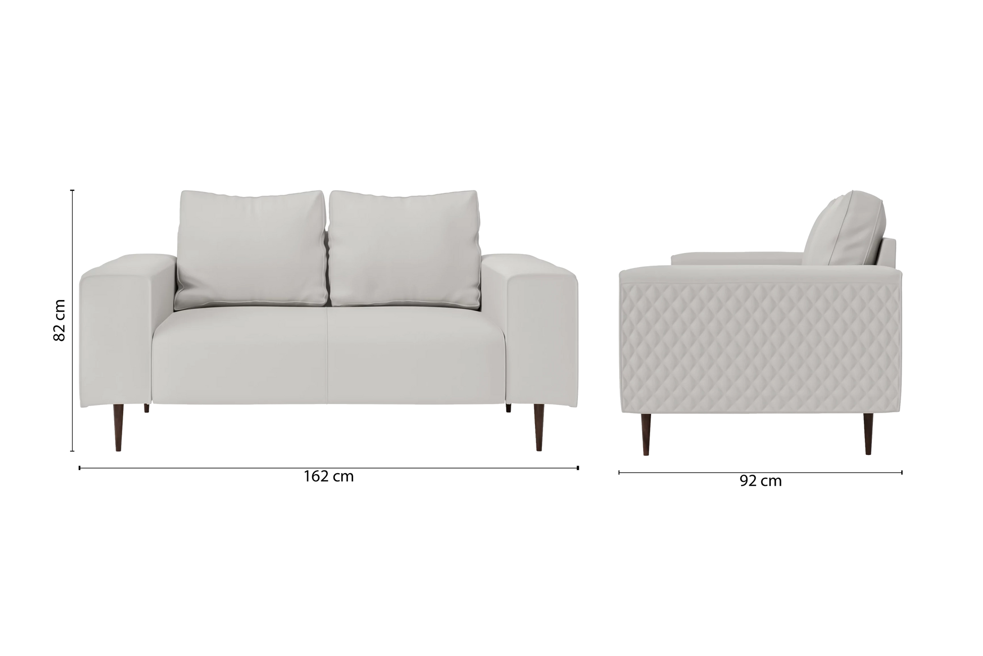 Udine 2 Seater Sofa White Leather