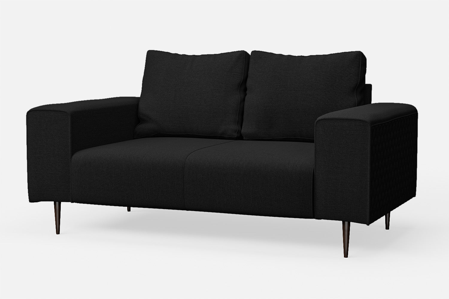 Udine 2 Seater Sofa Black Linen Fabric