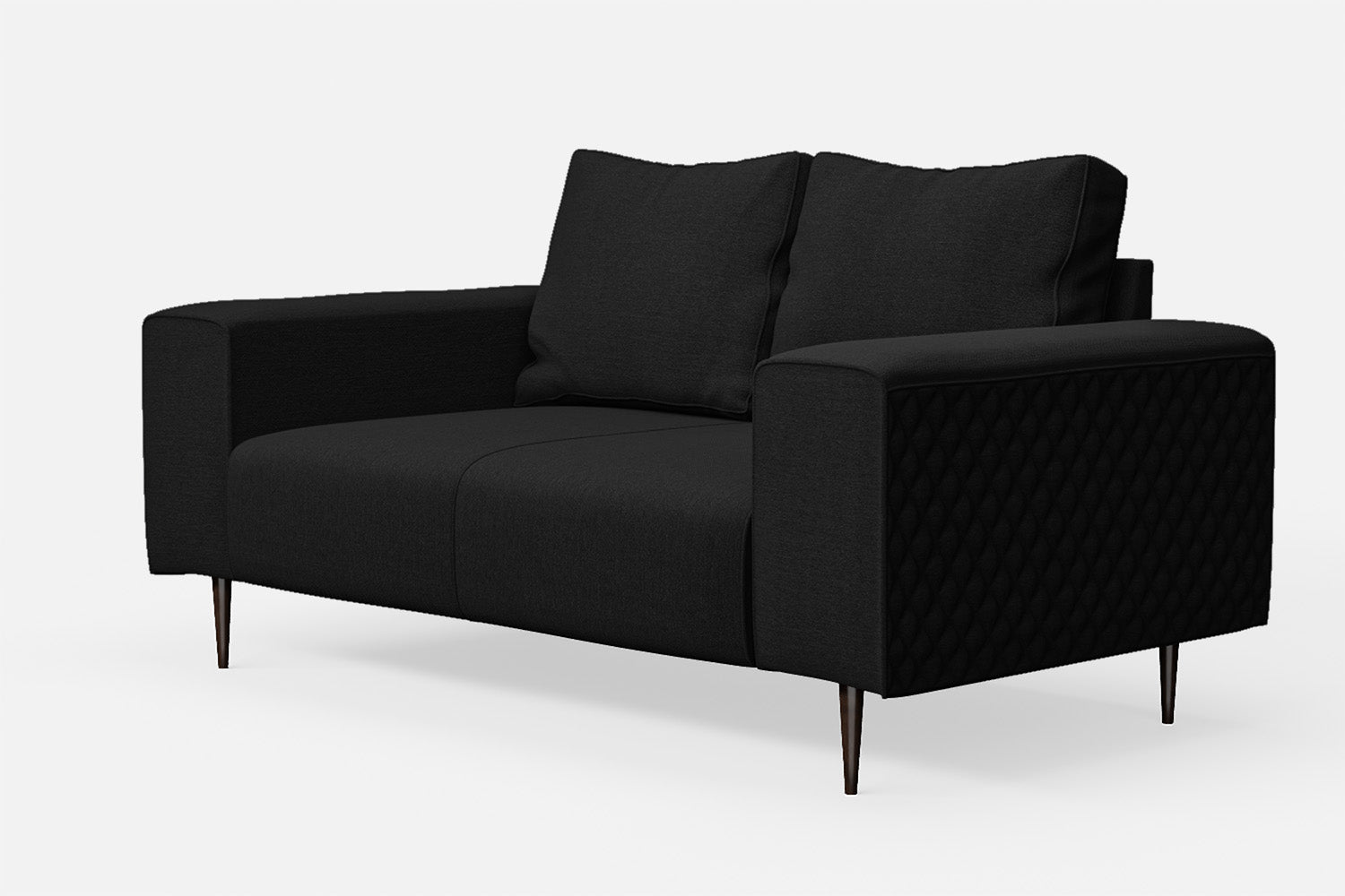 Udine 2 Seater Sofa Black Linen Fabric