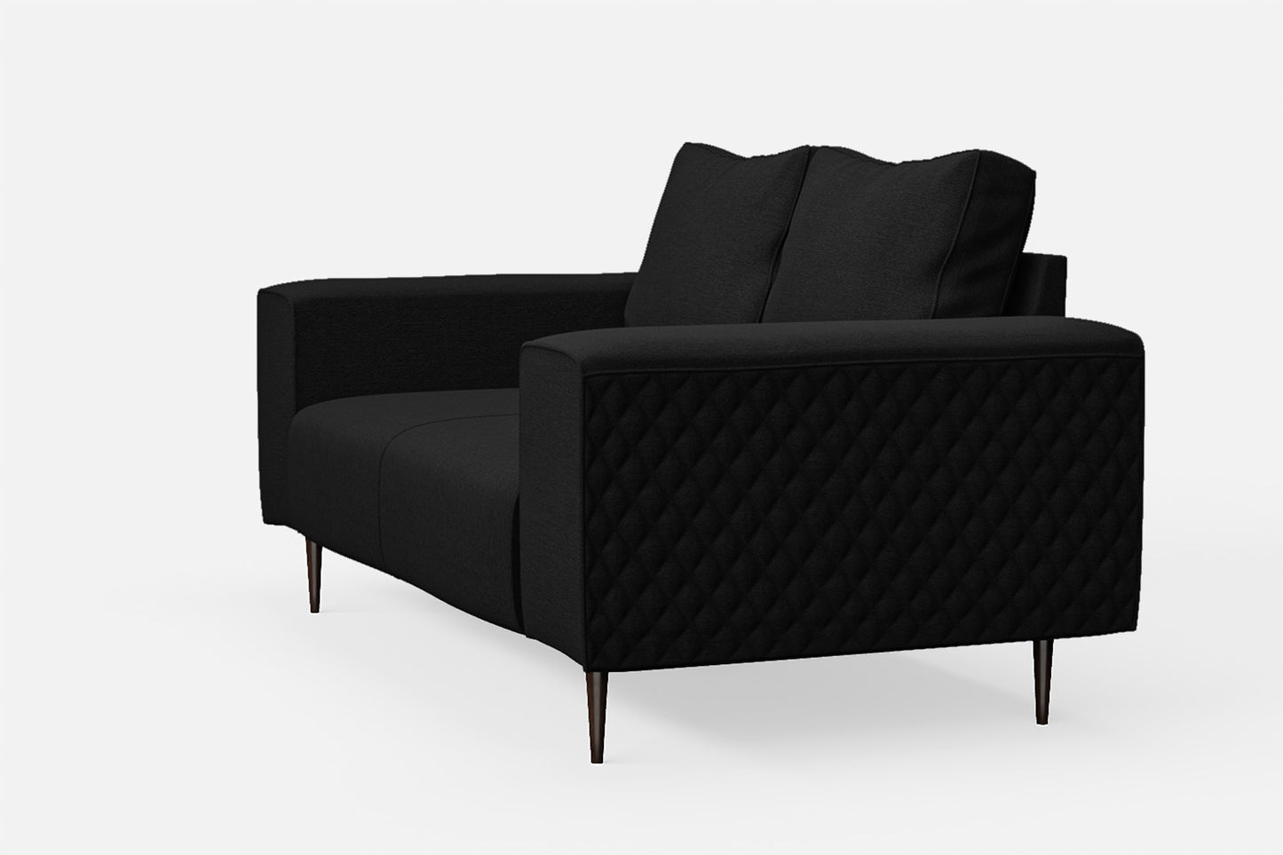 Udine 2 Seater Sofa Black Linen Fabric