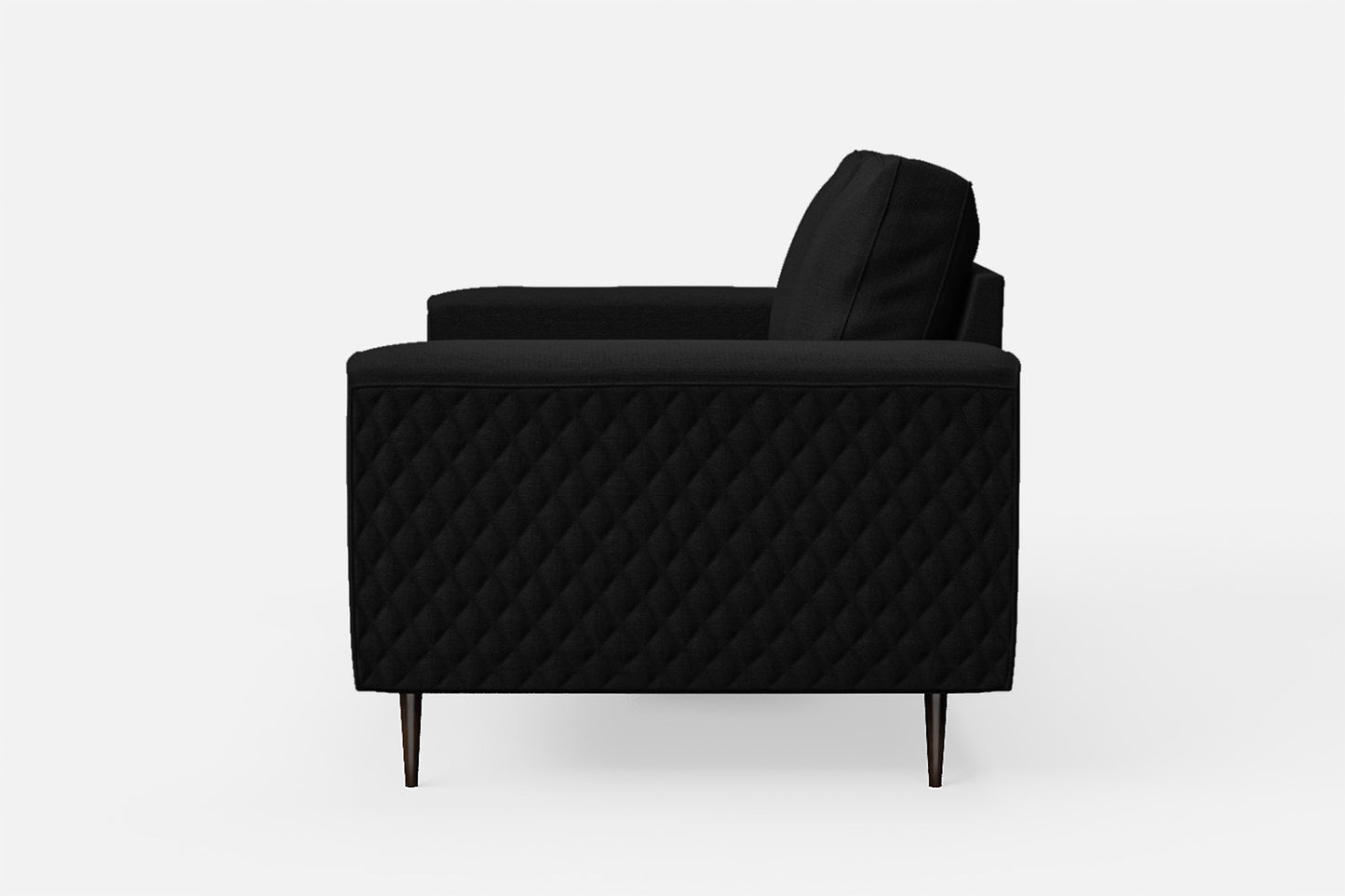 Udine 2 Seater Sofa Black Linen Fabric