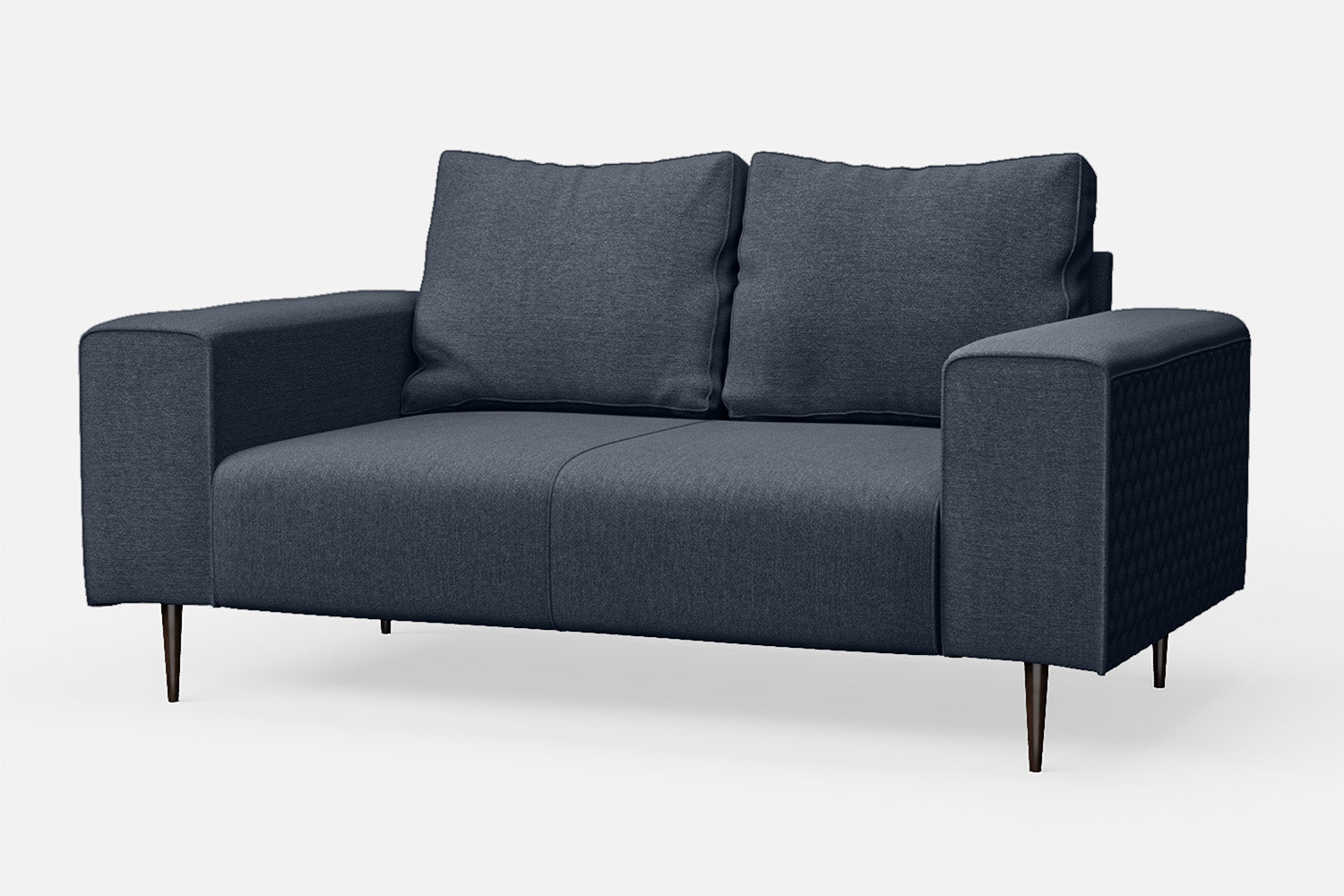 Udine 2 Seater Sofa Dark Blue Linen Fabric