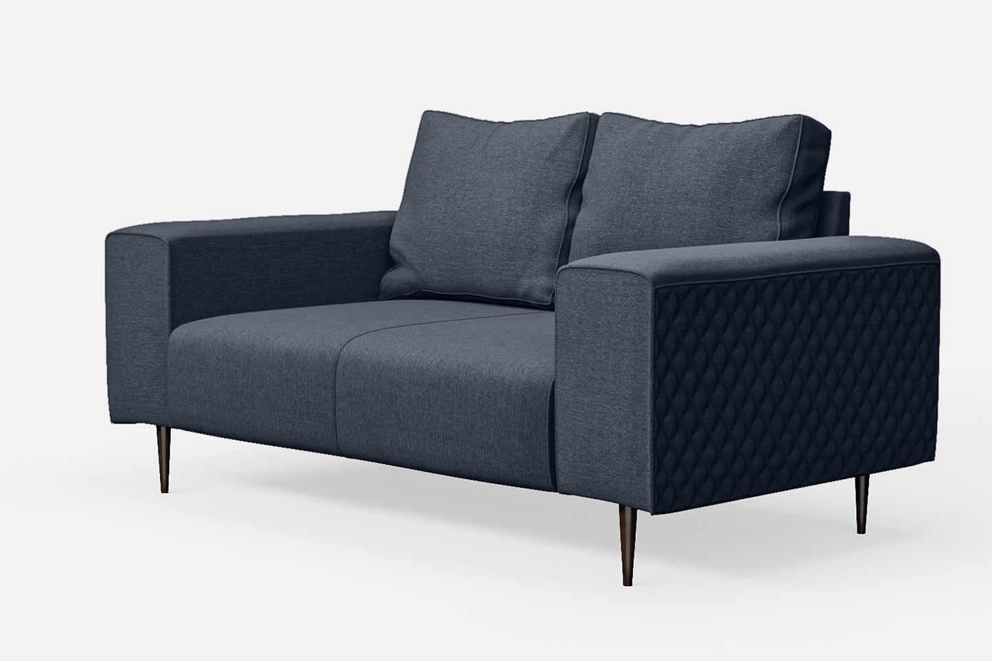 Udine 2 Seater Sofa Dark Blue Linen Fabric