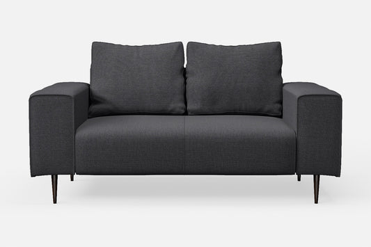 Udine 2 Seater Sofa Dark Grey Linen Fabric