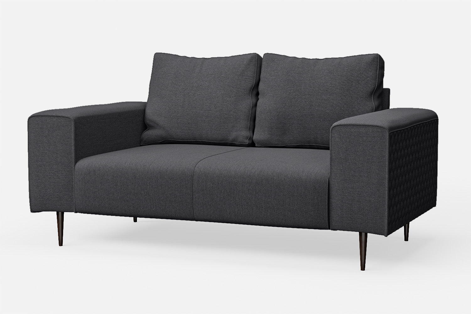 Udine 2 Seater Sofa Dark Grey Linen Fabric