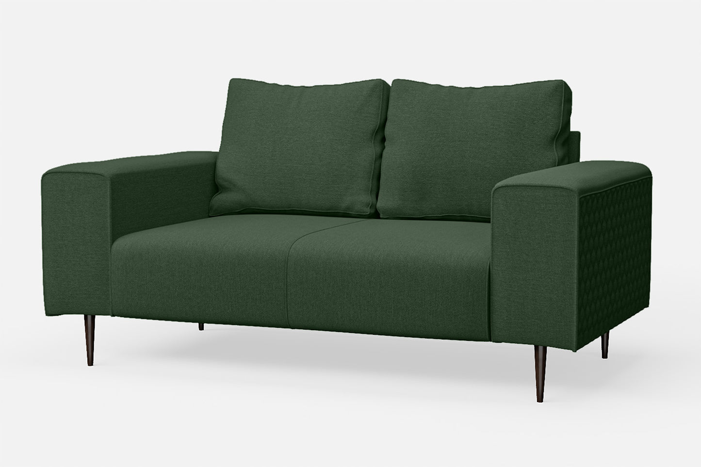 Udine 2 Seater Sofa Forest Green Linen Fabric