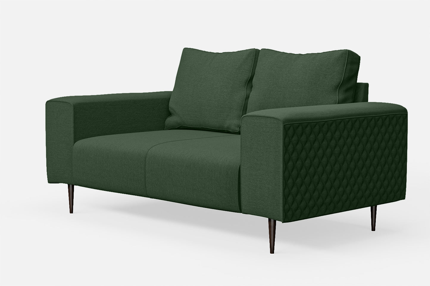 Udine 2 Seater Sofa Forest Green Linen Fabric