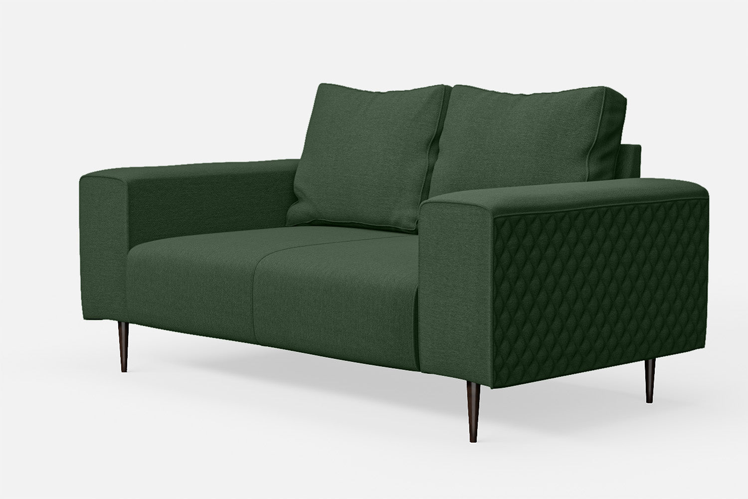 Udine 2 Seater Sofa Forest Green Linen Fabric