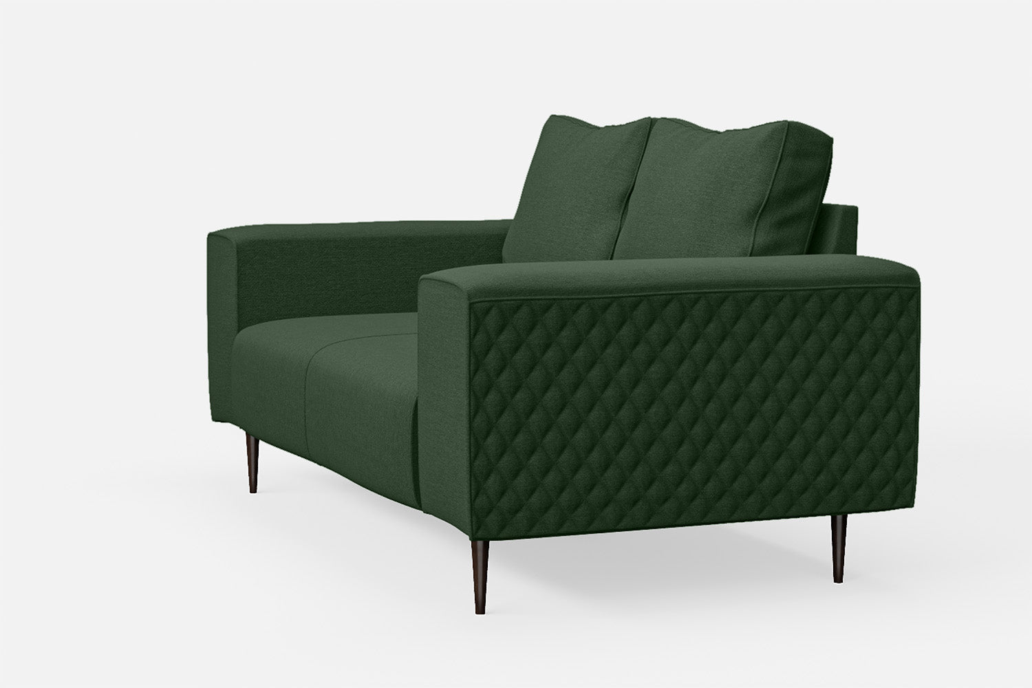 Udine 2 Seater Sofa Forest Green Linen Fabric