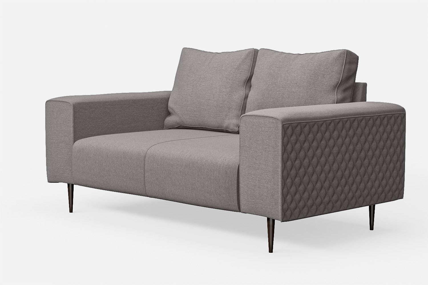 Udine 2 Seater Sofa Grey Linen Fabric