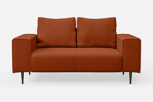 Udine 2 Seater Sofa Orange Linen Fabric